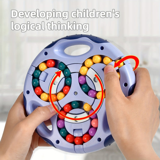 Rotating Magic Bean Cube Magic Bean Cube Toys Portable Double-Sided Ball Rotating Bean 3D Puzzles Education Toy For Kids Double Flip Handheld Puzzle Rings Stress Fidget Spinners Toys